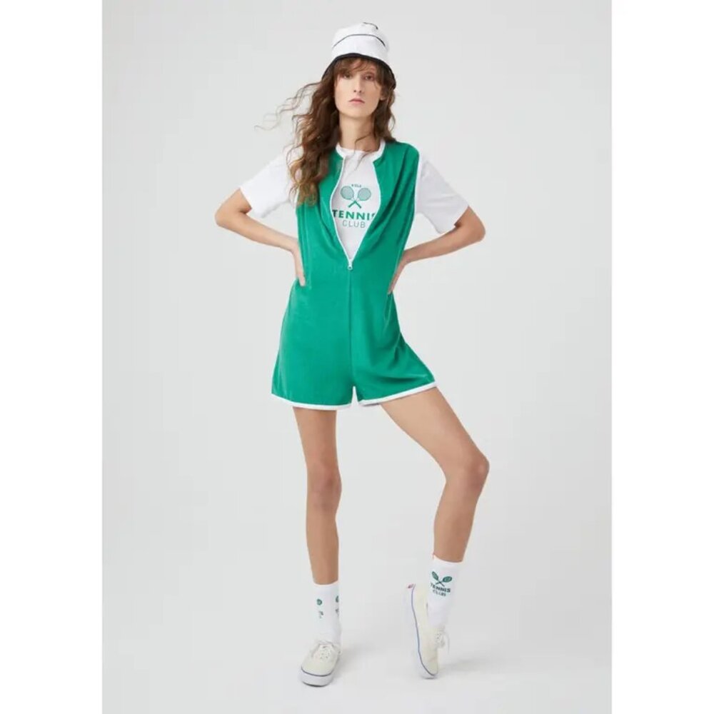 KULE Green Jumpsuit with Tailored Vest Design